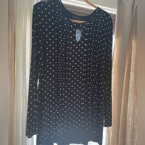 J. Jill Black and White Tunic Top